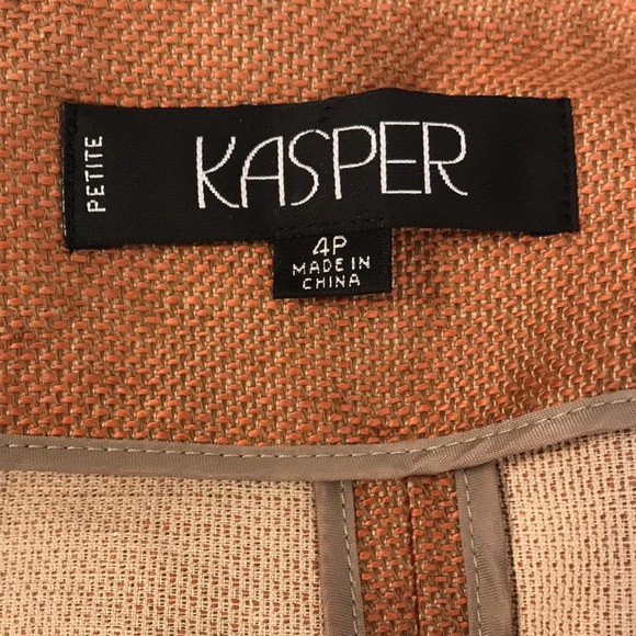 KASPER LINEN COTTON 2 PC SUIT JACKET SKIRT SIZE 4P PETITE - Picture 7 of 7